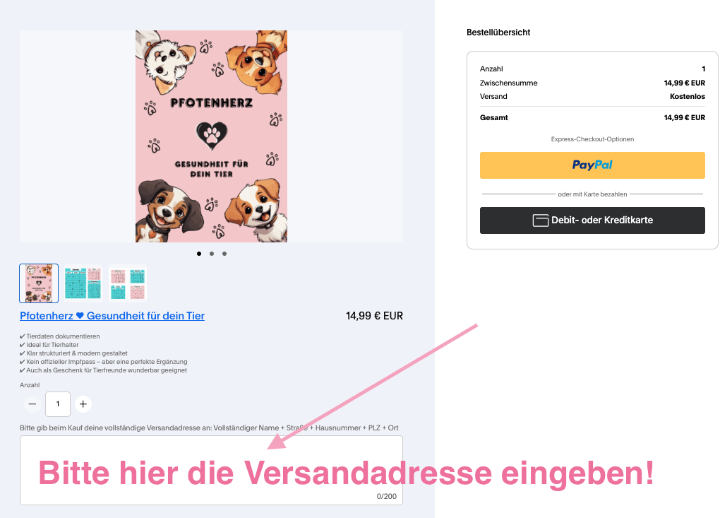 Tiergesundheit Pfotenherz - Gesundheit für Dein Tier - Heftbestellung - Doggi-Dog.com