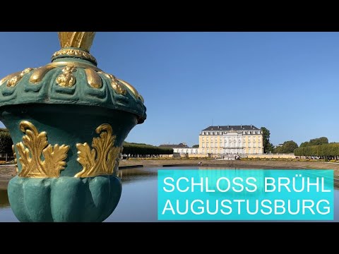 Schloss Augustusburg Brühl mit Hund – Barockschloss und Schlosspark
