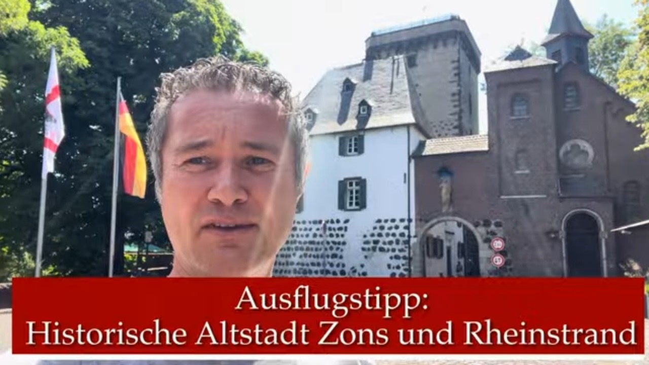 Historische Altstadt Zons – Ausflug mit Hund durch schattige mittelalterliche Gassen