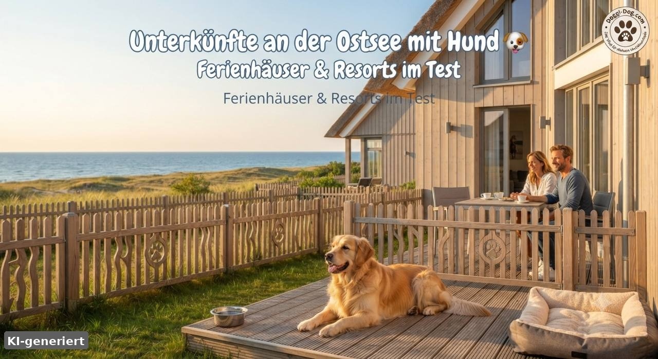 KI-generiertes Beitragsbild: Unterkünfte an der Ostsee mit Hund