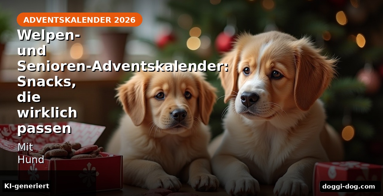 Welpen- und Senioren-Adventskalender: Snacks, die wirklich passen – Mit Hund (KI-generierte Darstellung)