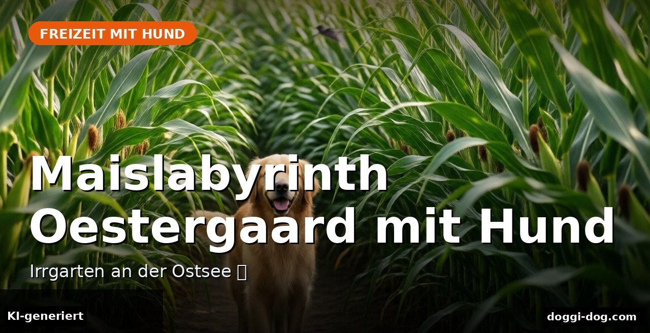 Maislabyrinth Oestergaard mit Hund – Irrgarten an der Ostsee 🐶 – Beitragsbild (KI-generierte Darstellung)