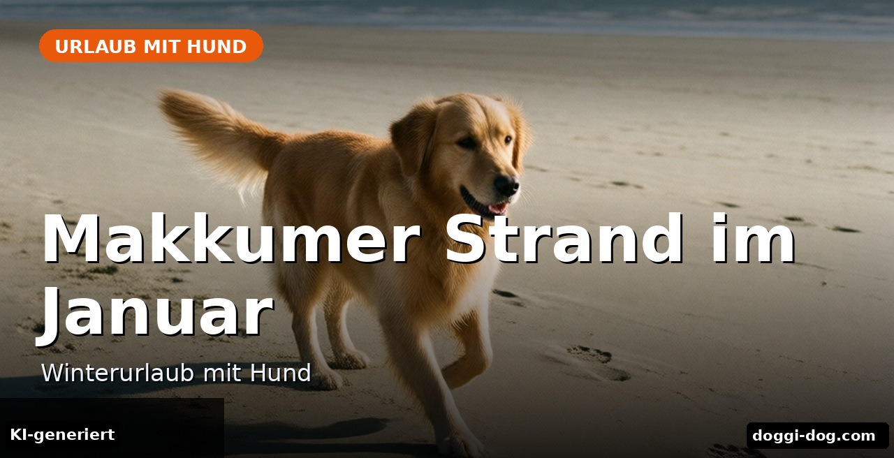 Makkumer Strand im Januar – Winterurlaub mit Hund – Beitragsbild (KI-generierte Darstellung)