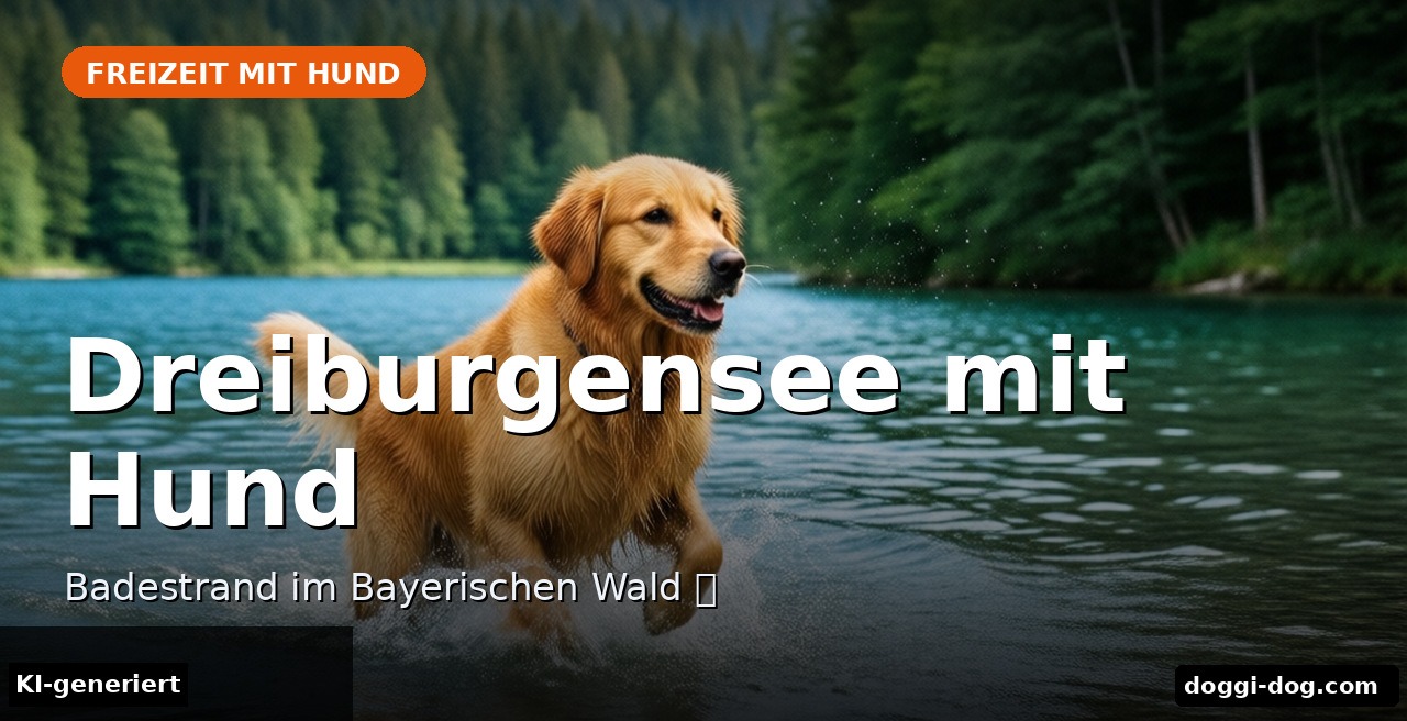 Dreiburgensee mit Hund – Badestrand im Bayerischen Wald 🐶 – Beitragsbild (KI-generierte Darstellung)