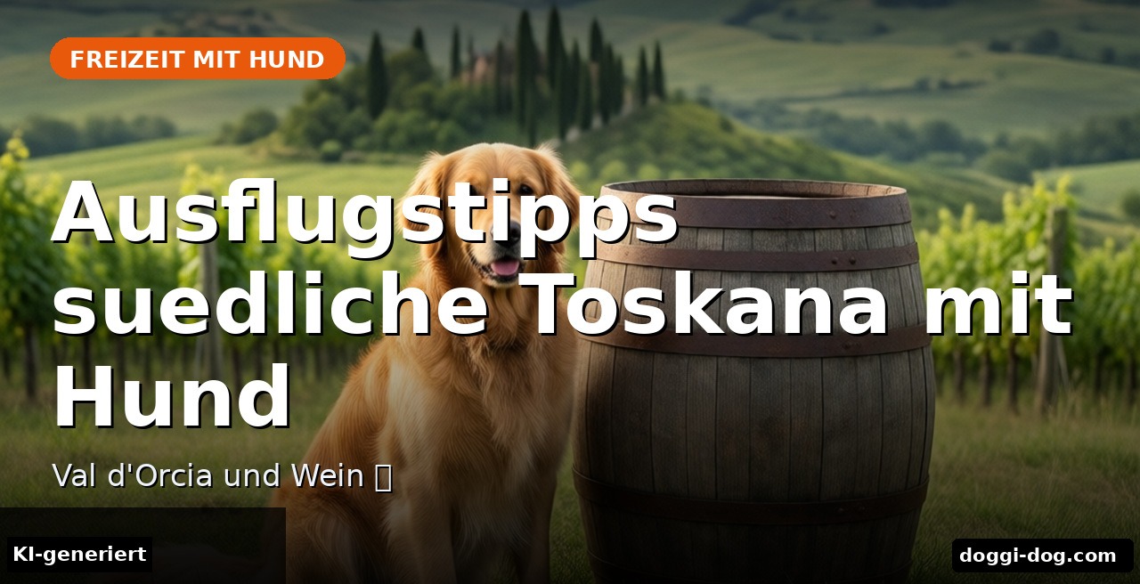Ausflugstipps suedliche Toskana mit Hund – Val d'Orcia und Wein 🐶 – Beitragsbild (KI-generierte Darstellung)